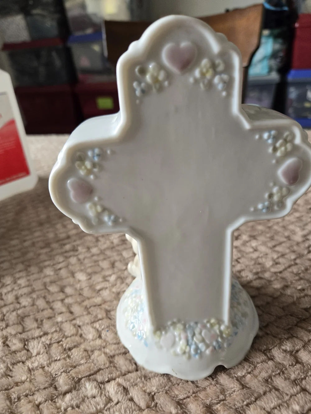 Vintage 1993 Precious Moments Jesus Loves Me Cross Boy Teddy Bear Enesco